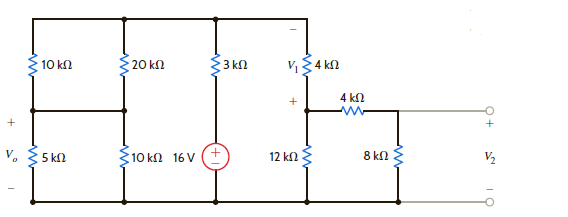 Find V 0 , V 1 and V 2 in Fig. E2.22. Figure E2.22
