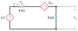 Find V o in the circuit in Fig. E2.27. Figure E2.27