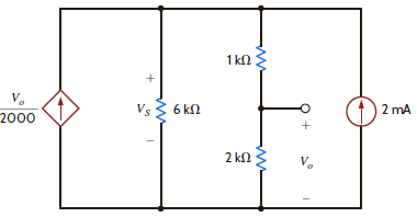 Find V o in the network in Fig. E2.28. Figure E2.28