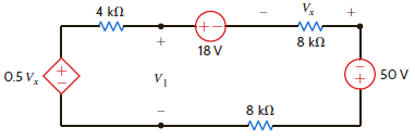 Find V 1 in Fig. E2.30. Figure E2.30