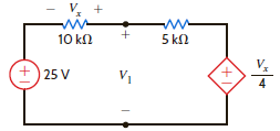 Find V 1 in the network in Fig. P2.34. Figure P2.34