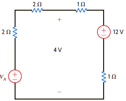 Find V A in the network in Fig. P2.39. Figure P2.39