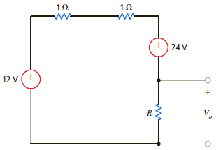 If the 12-V source in the network in Fig. P2.40 absorbs 36 W, find R and V 0. Figure P2.40