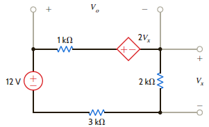 Find V 0 and the power absorbed by the 2 k resistor in Fig. P2.44. Figure P2.44