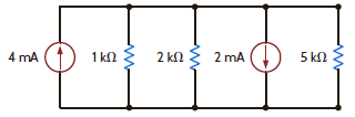 Find the power supplied by each source in the circuit in Fig. P2.49. Figure P2.49