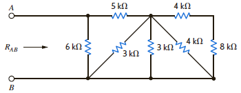 Find R AB in the network in Fig. P2.62. Figure P2.62