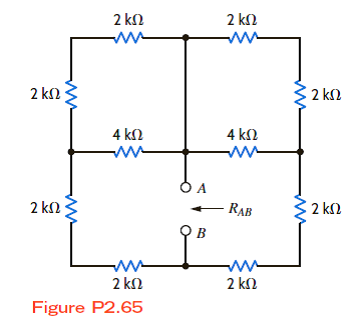 Find in the circuit in Fig. P2.65.