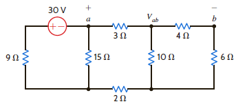 Find V ab in the circuit in Fig. P2.79. Figure P2.79
