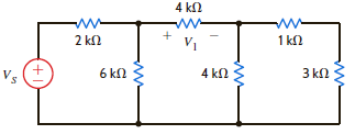 In the network in Fig. P2.88, V 1 = 12 V. Find V S. Figure P2.88