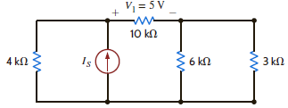 If V 1 = 5 V in the circuit in Fig. P2.93, find I S. Figure P2.93