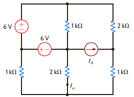 Given I 0 = 2 mA in the circuit in Fig. P2.104, find I A.      Figure P2.104