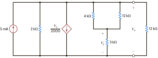 Find the power absorbed by the 12-kH resistor on the right side of the network in Fig. P2.127. Figure P2.127