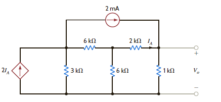Find V o in Fig. E3.6 using nodal analysis. Figure E3.6