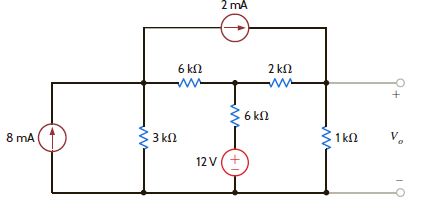 Find V o in Fig. E3.8 using nodal analysis. Figure E3.8