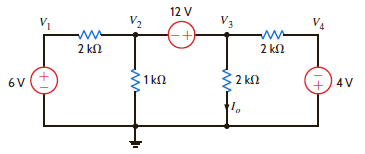 Use nodal analysis to find I o in the network in Fig. E3.9. Figure E3.9