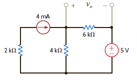 Find V o in the network in Fig. E3.I5. Figure E3.15