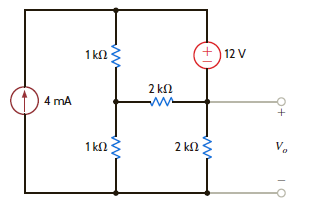Find V o in the network in Fig. P3.20 using nodal analysis.     Figure P3.20
