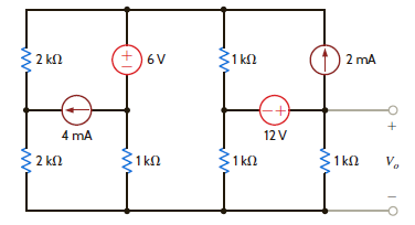 Use nodal analysis to find V o in the circuit in Fig. P3.25. Figure P3.25