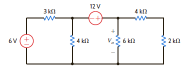 Find V o in the network in Fig. P3.34 using nodal analysis.     Figure P3.34