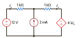 Find I o in the network in Fig. P3.44 using nodal analysis. Figure P3.44