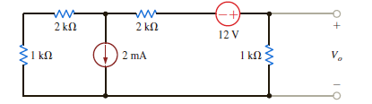 Use loop analysis to find V o in the network in Fig. P3.75. Figure P3.75