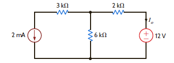 Find I o in Fig. P3.76 using mesh analysis. Figure P3.76