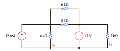 Use loop analysis to find I o and I 1 in the network in Fig. P3.84. Figure P3.84
