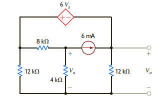 Use mesh analysis to find V o in the circuit in Fig. P3.108. Figure P3.108