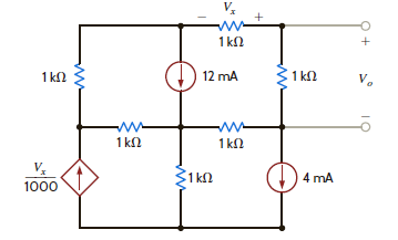 Find V o in the network in Fig. P3.118. Figure P3.118