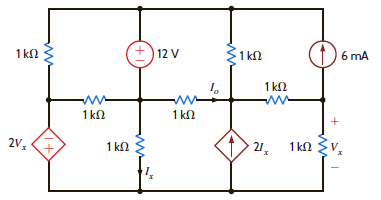 Find I o in the network in Fig. P3.130 using nodal analysis.     Figure P3.130
