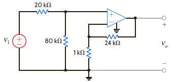 Find the voltage gain of the op-amp circuit shown in Fig. P4.30. Figure P4.30