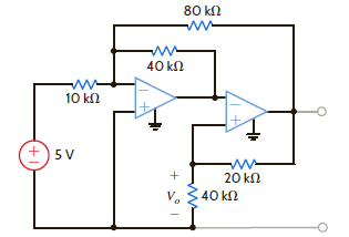 Find V o in the circuit in Fig. P4.39. Figure P4.39