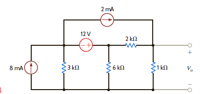 Find V 0 in Fig. E5.4 using superposition. Figure E5.4