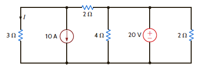 What is the current I in Fig. 5PFE-4 a. 8 A b. 4 A c. 0 A d. 4 A Figure 5PFE-4
