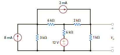 Find V o in Fig. E5.8 using Thévenin's theorem. Figure E5.8