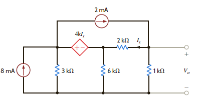 Find V o in Fig. E5.11 using Thévenin' theorem. Figure E5.11