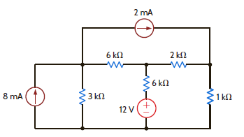 Use Thévenin' theorem to find the power supplied by the 12-V source in Fig. E5.12. Figure E5.12