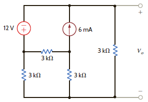 Use superposition to find V o in the circuit in Fig. P5.19.     Figure P5.19