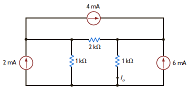 Use Thévenin's theorem to find I o in the network in Fig. P5.26.     Figure P5.26