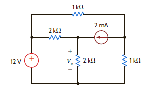 Find V o in the circuit in Fig. P5.29 using Thévenin's theorem. Figure P5.29