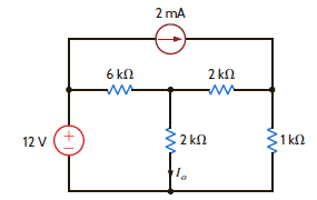 Use Thévenin's theorem to find I o in the network in Fig. P5.30.     Figure P5.30