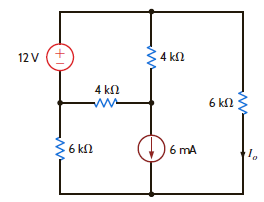 Find I o in the circuit in Fig. P5.32 using Thévenin's theorem. Figure P5.32