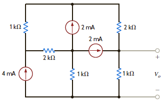 Use Thévenin's theorem to find V o in the circuit in Fig. P5.44. Figure P5.44