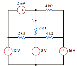Use Thévenin's theorem to find I o in Fig. P5.45. Figure P5.45