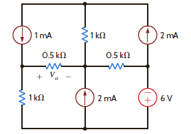 Find V o in the network in Fig. P5.46 using Thévenin's theorem. Figure P5.46