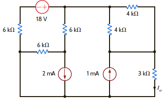 Use Thévenin's theorem to find I o in the circuit in Fig. P5.48. Figure P5.48