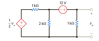 In the network in Fig. P5.62, find V o using Thévenin's theorem. Figure P5.62