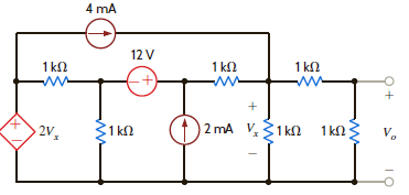 Use Thévenin's theorem to find V o in the circuit in Fig. P5.80. Figure P5.80