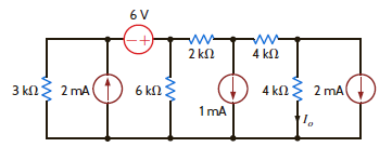 Find I o in the network in Fig. P5.96 using source transformation. Figure P5.96