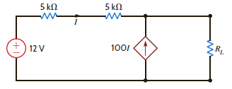 Determine the value of R L in the network in Fig. P5.118 for maximum power transfer. Figure P5.118